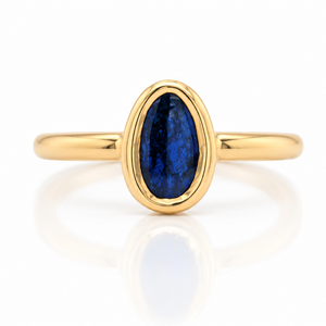 Boulder opal ring set in 18ct yellow gold