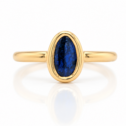 Boulder opal ring set in 18ct yellow gold