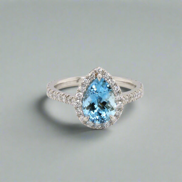 Pear Shape Aquamarine Ring