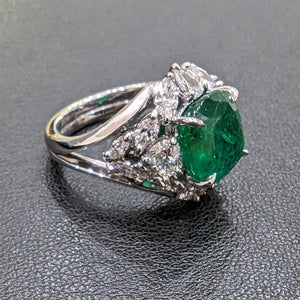 Cushion Cut Emerald Dress Ring