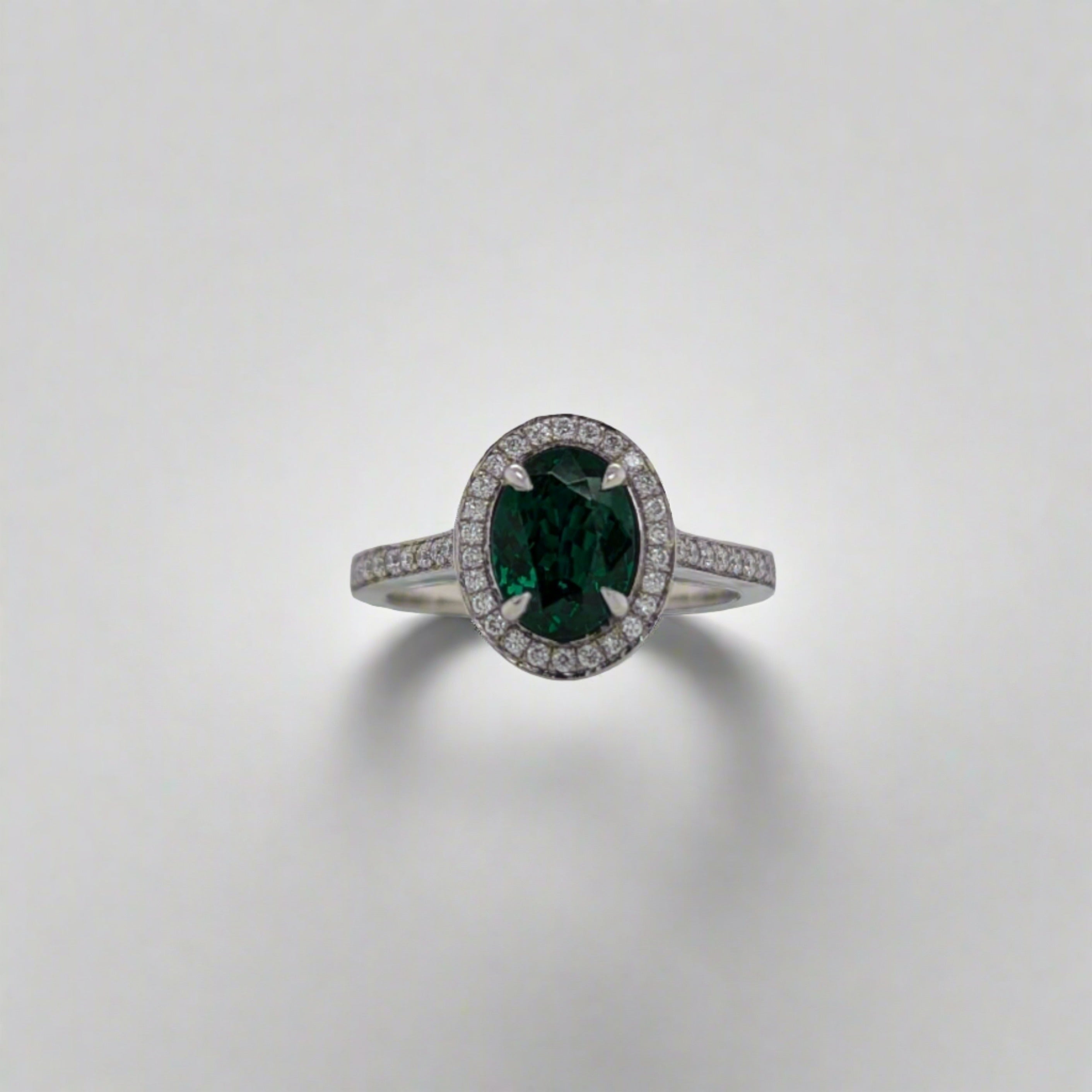 Tsavorite Halo Ring