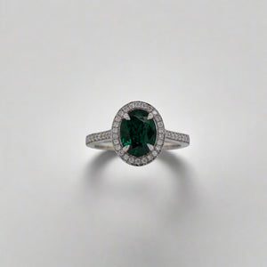 Tsavorite Halo Ring