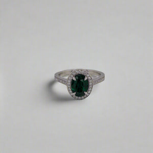 Tsavorite Halo Ring