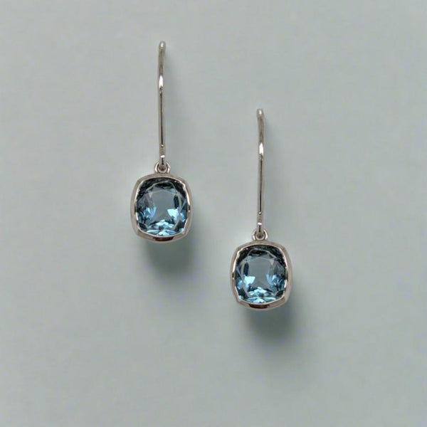 Aquamarine Drop Earrings in Platinum