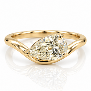 1.51ct Pear Shape Offset Ring