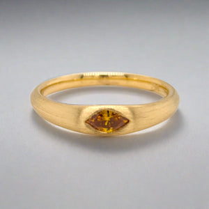 Flush Set Yellow-Orange Diamond Ring