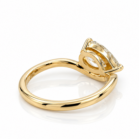 1.51ct Pear Shape Offset Ring