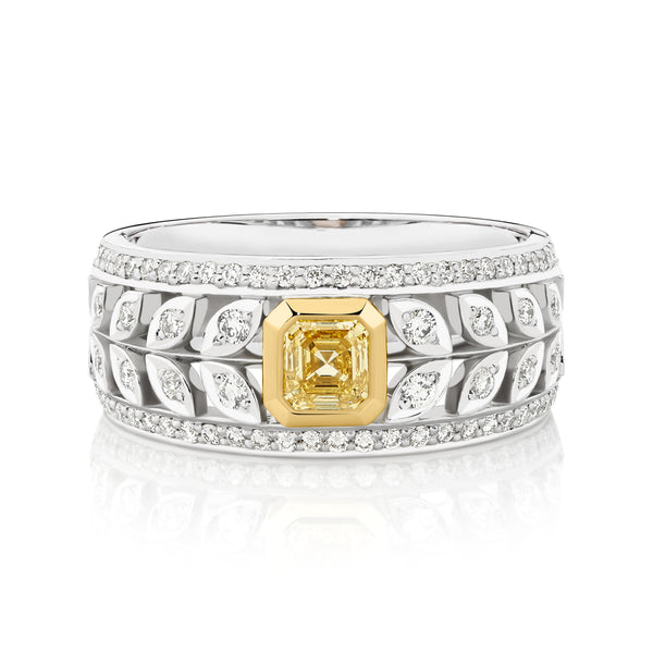 0.47ct Fancy Intense Yellow Dress Ring