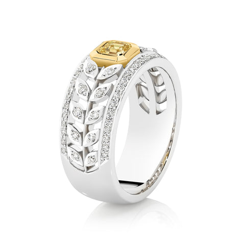 0.47ct Fancy Intense Yellow Dress Ring