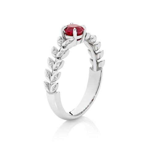 0.63ct Ruby Floral Ring
