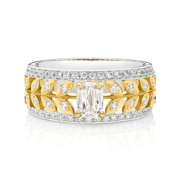 Yellow gold and Platinum diamond dress ring