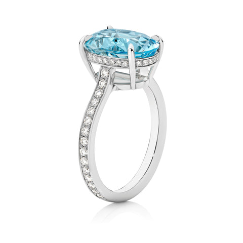 Oval Aquamarine Ring