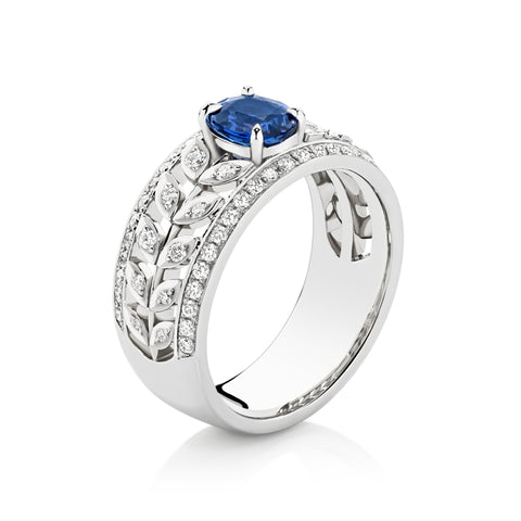 0.79ct Sapphire Wide Ring