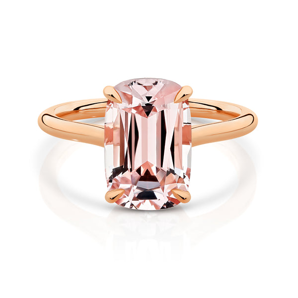 Morganite ring in 18ct rose gold