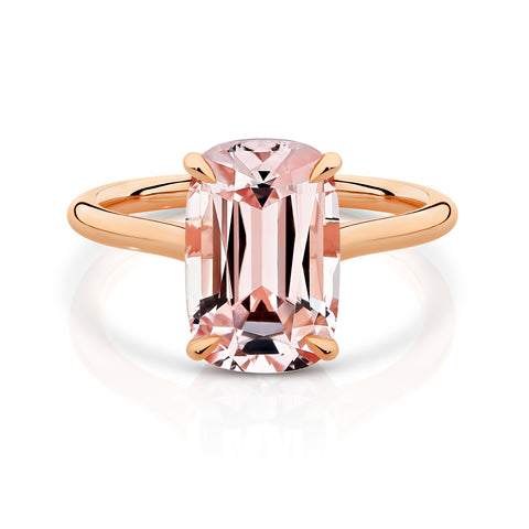 Morganite ring in 18ct rose gold