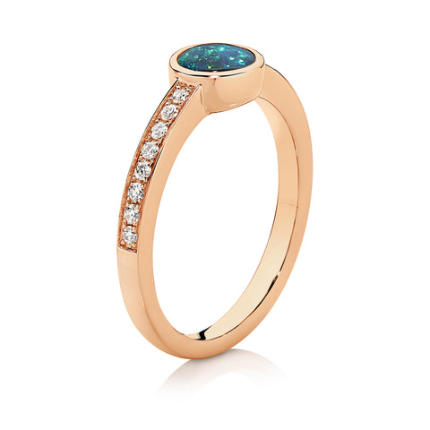 0.65ct Opal Ring in Rose Gold