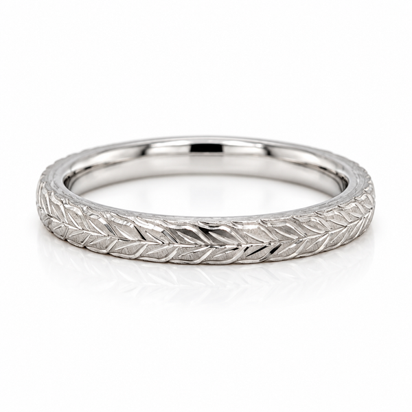 Hand Engraved Platinum Band