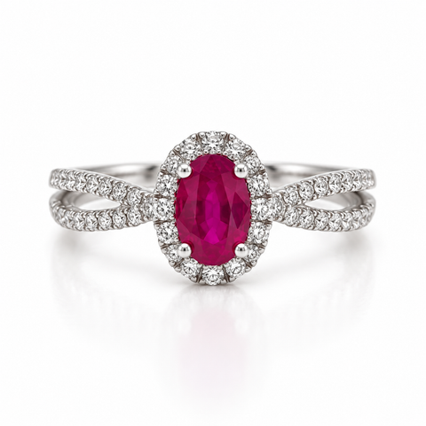 Ruby Ring with Double Band