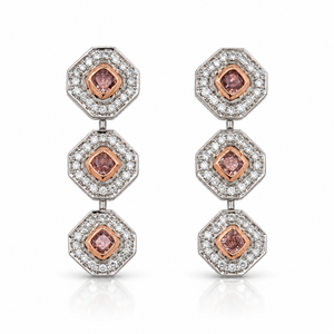 Pink Diamond Drop Earrings