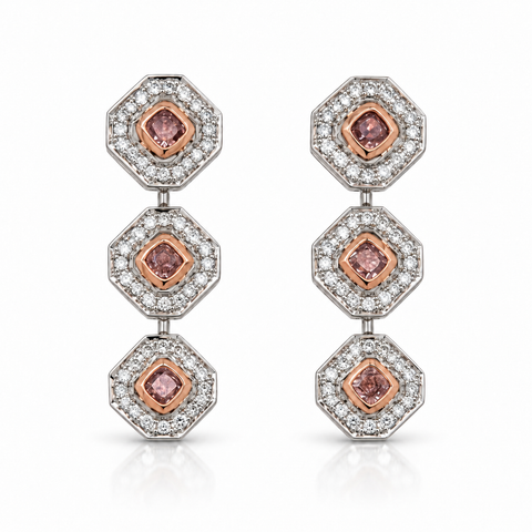 Pink Diamond Drop Earrings