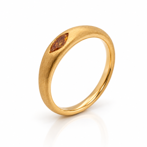 Flush Set Yellow-Orange Diamond Ring