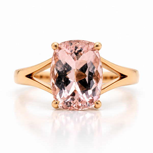 Cushion Cut Morganite Ring