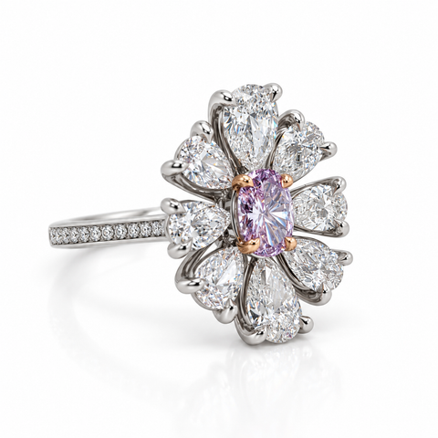 0.63ct Fancy Intense Pink-Purple Diamond Ring