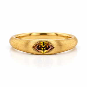 Flush Set Yellow-Orange Diamond Ring