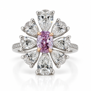 0.63ct Fancy Intense Pink-Purple Diamond Ring