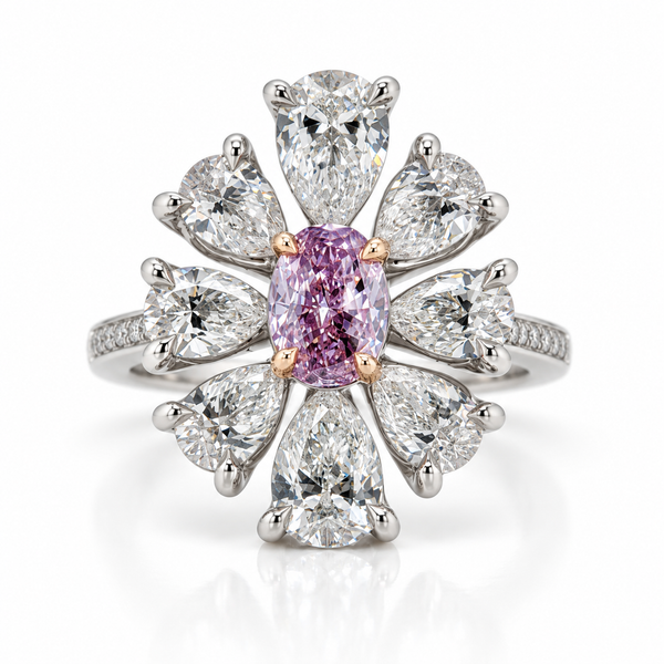 0.63ct Fancy Intense Pink-Purple Diamond Ring