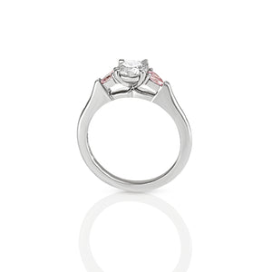 Platinum Pink and White Diamond Engagement Ring