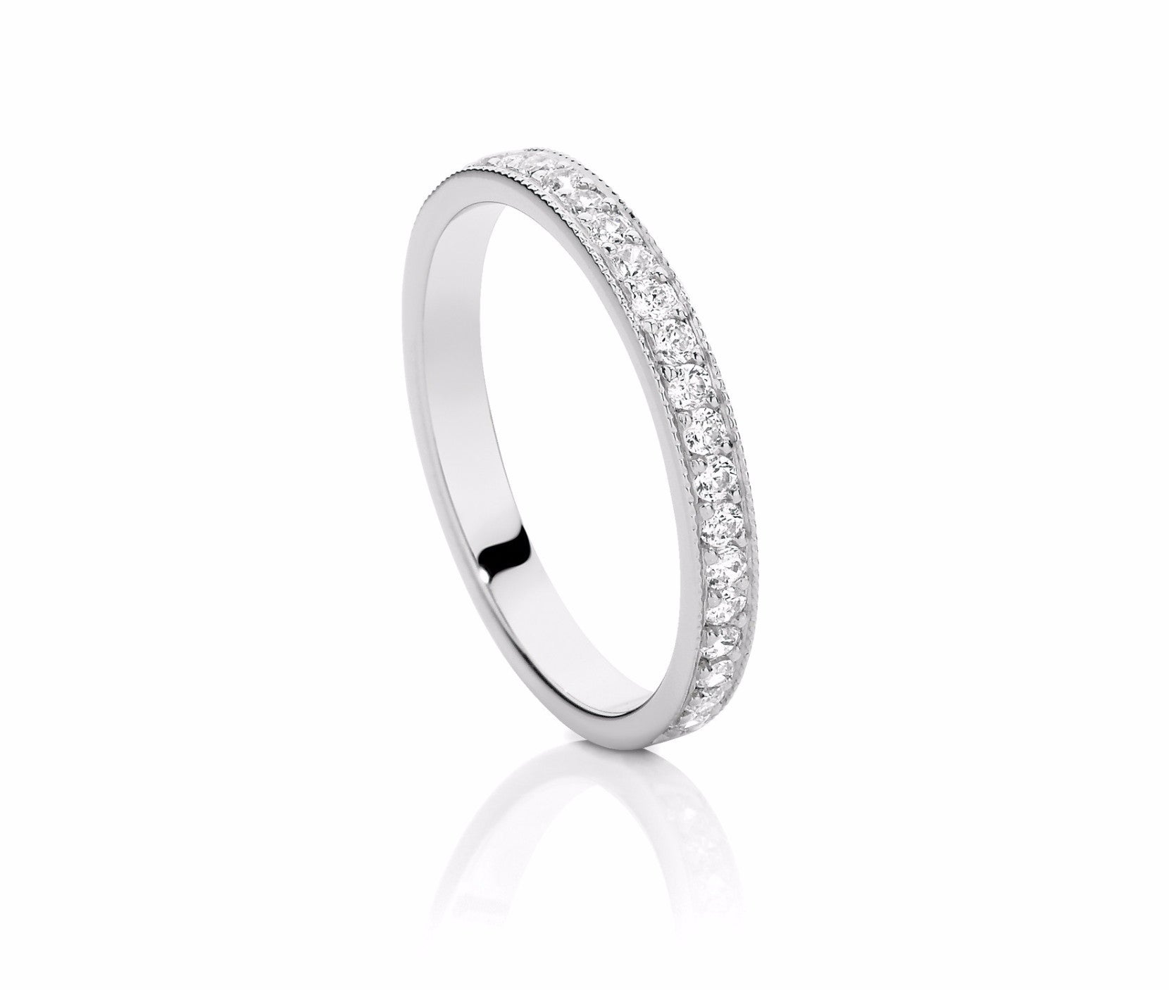 Millgrain Diamond Set Wedding Ring