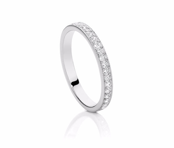 Millgrain Diamond Set Wedding Ring