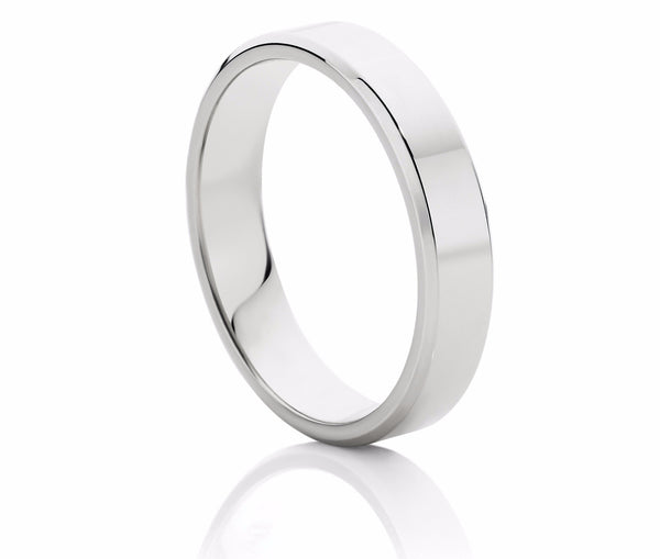Bevelled Edge Men's Wedding Ring