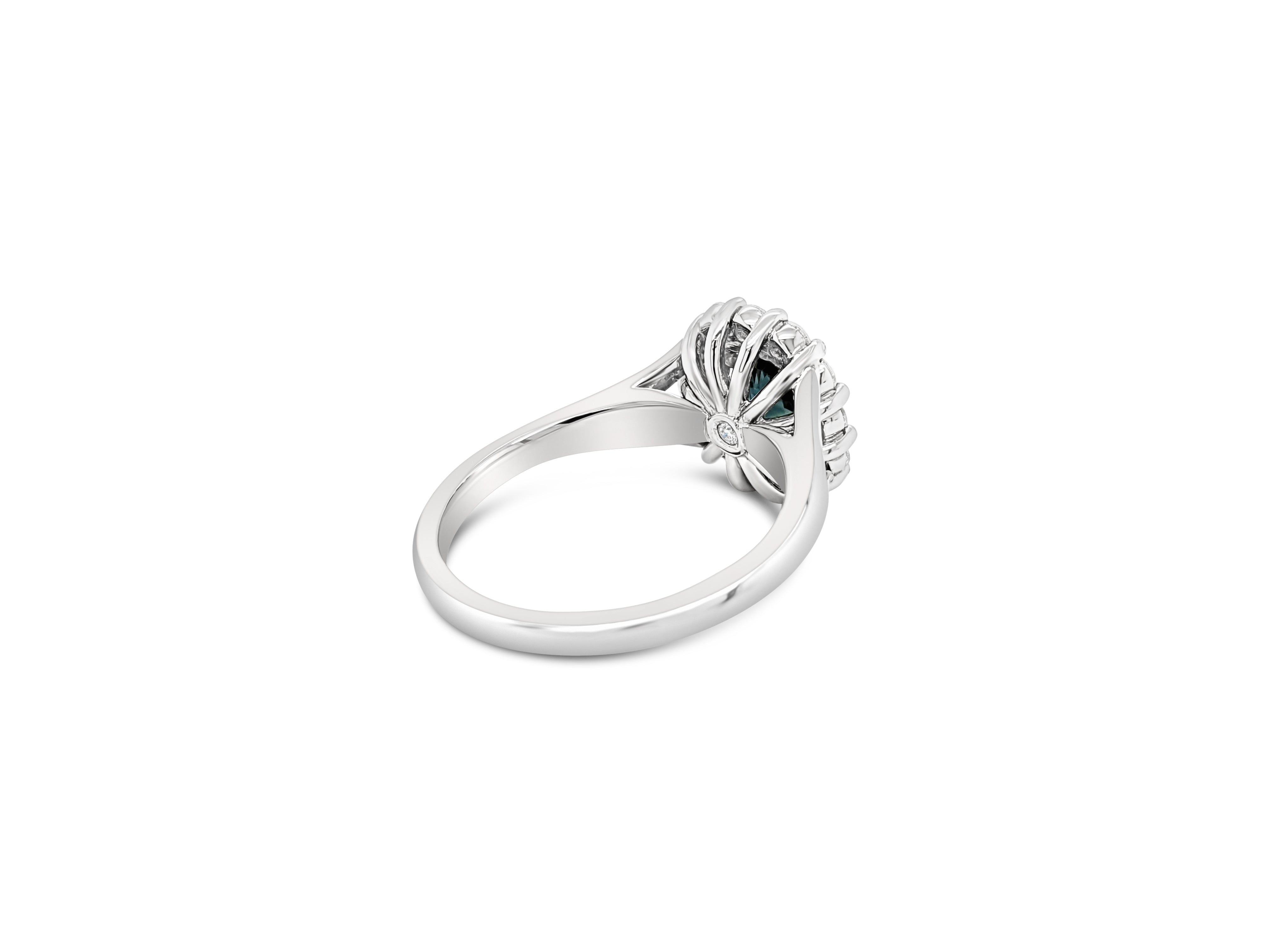 Australian Sapphire Halo Ring